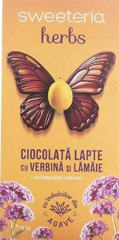 Ciocolata cu verbina si lamaie cu Agave (fara zahar) - Sweeteria herbs, 100g