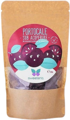 Felii de portocale invelite in ciocolata neagra cu stevia (fara zahar) - Sweeteria, 200g