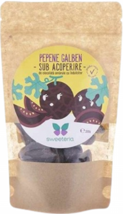 Pepene galben invelit in ciocolata amaruie (fara zahar, vegan ) - Sweeteria, 200g