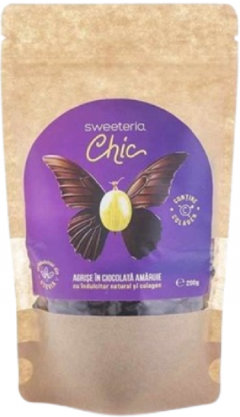 Agrise invelite in ciocolata amaruie cu colagen (fara zahar, vegan ) - Sweeteria Chic, 200g