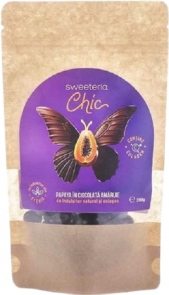 Papaya invelit in ciocolata amaruie cu colagen - Sweeteria Chic,200 g
