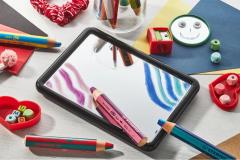 Set 5 creioane colorate + ascutitoare - Woody 3 in1 duo