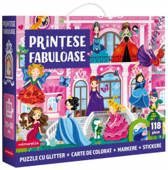 Puzzle cu glitter - Printese fabuloase