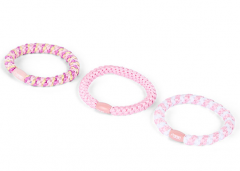 Set 3 elastice de par impletite - Roz