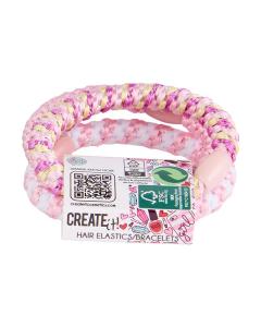 Set 3 elastice de par impletite - Roz