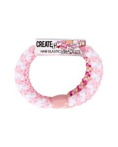 Set 3 elastice de par impletite - Roz