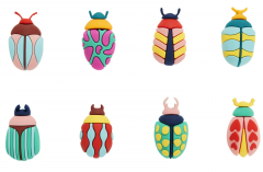 Set 8 marcatoare pahare - The Beetles