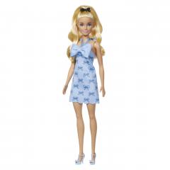 Papusa - Barbie Fashionistas - Blonda cu rochie albastra cu fundite