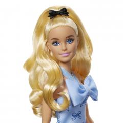 Papusa - Barbie Fashionistas - Blonda cu rochie albastra cu fundite