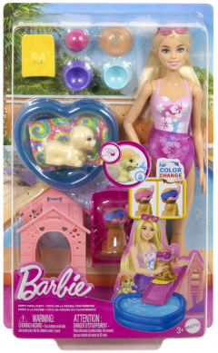 Papusa - Barbie - Petrecerea catelusului la piscina
