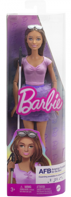 Papusa - Barbie Fashionistas - Satena, cu baston pentru nevazatori