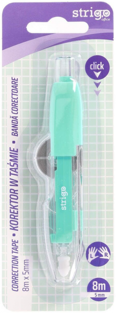 Banda corectoare Strigo, tip pix cu mecanism - Verde