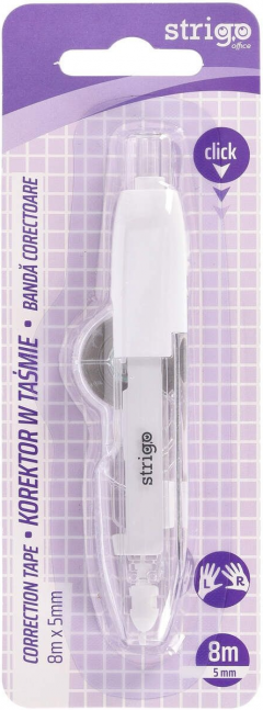 Banda corectoare Strigo, tip pix cu mecanism - Alb