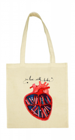 Sacosa de panza - In Love with Books, Alb