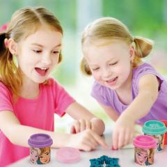 Galetusa cu 4 borcanase de plastilina si accesorii - Frozen