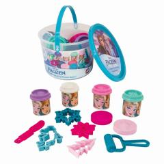 Galetusa cu 4 borcanase de plastilina si accesorii - Frozen