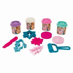 Galetusa cu 4 borcanase de plastilina si accesorii - Frozen