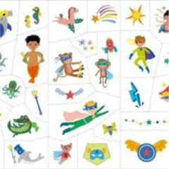 Set stickere si tatuaje pentru fata - Supereroi