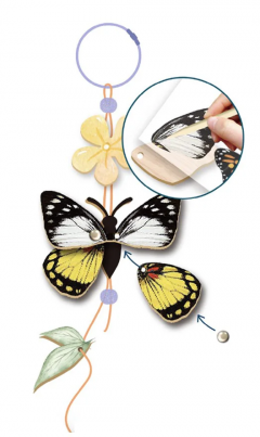 Set creativ din lemn - Natural Creation - Breloc Fluture