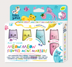 Set 4 markere parfumate - Meow Meow