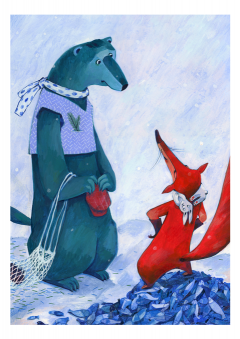 Carte postala - Ursul pacalit de vulpe