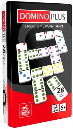 Joc de societate - Domino Plus (Cutie metalica)