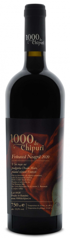 Vin rosu - 1000 de Chipuri - Feteasca Neagra, sec, 2020