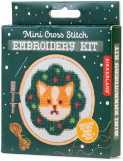 Set creativ broderie - Dog with Wreath - Kikkerland