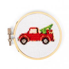Set creativ broderie - Truck with Christmas Tree - Kikkerland