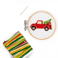 Set creativ broderie - Truck with Christmas Tree - Kikkerland
