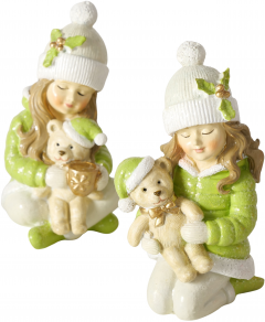 Figurina - Fata cu urs de plus (2 modele - pret pebucata)