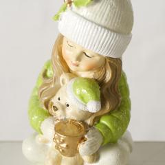 Figurina - Fata cu urs de plus (2 modele - pret pebucata)