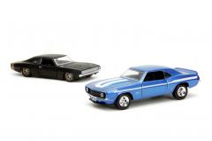 Set 2 masinute metalice - Fast &Furios - Chevrolet Camaro 1969 si Dodge Charger Widebody 1968