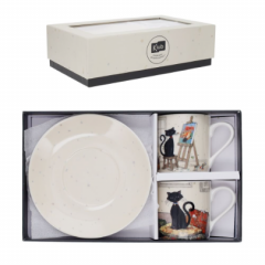 Set 2 cesti cu farfurioare - Bug Art - Chats