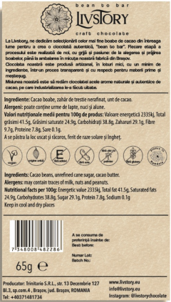 Ciocolata neagra - Livstory, 65g