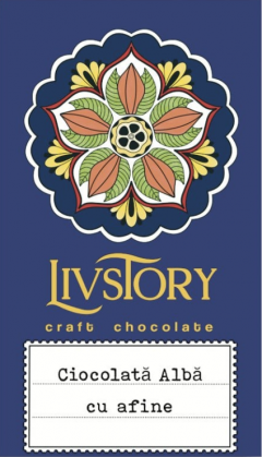 Ciocolata alba cu afine - Livstory, 65g