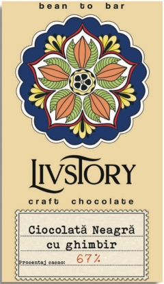 Ciocolata neagra cu ghimbir - Livstory, 65g