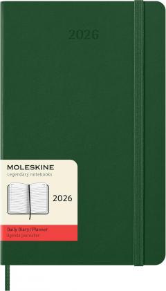 Agenda 2026 - Moleskine Classic 12 Months Daily Planner - Hardcover, Large (Myrtle Green)