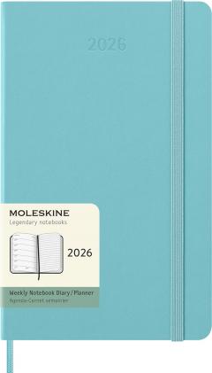 Agenda 2026 - Moleskine Classic 12 Months Weekly Planner - Hardcover, Large (Aquamarine)