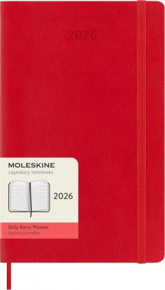 Agenda 2026 - Moleskine Classic 12 Months Daily Planner - Softcover, Large (Red)