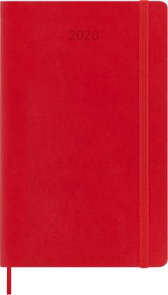 Agenda 2026 - Moleskine Classic 12 Months Daily Planner - Softcover, Large (Red)