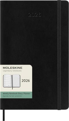 Agenda 2026 - Moleskine Classic 12 Months Weekly Planner - Softcover, Large (Black)