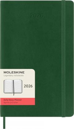 Agenda 2026 - Moleskine Classic 12 Months Daily Planner - Softcover, Large (Myrtle Green)