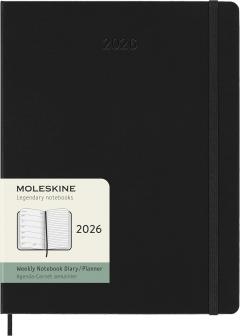 Agenda 2026 - Moleskine Classic 12 Months Weekly Planner - Hardcover, Extra Large (Black)