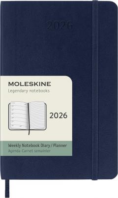 Agenda 2026 - Moleskine Classic 12 Months Weekly Planner - Softcover, Pocket (Sapphire Blue)