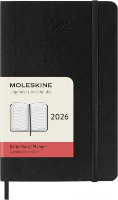 Agenda 2026 - Moleskine Classic 12 Months Daily Planner - Softcover, Pocket (Black)