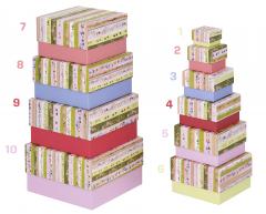 Cutie cadou - Stephanie Dyment: Linear Floral - Square Box 01 (pret pe bucata)