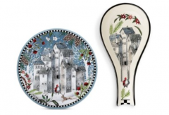 Set suport tacamuri + suport pahare - Christmas Landscape