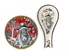 Set suport tacamuri + suport pahar - Ren de Craciun