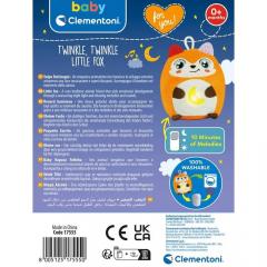 Jucarie bebelusi - Vulpe de plus cu lumina de noapte si sunete pentru relaxare